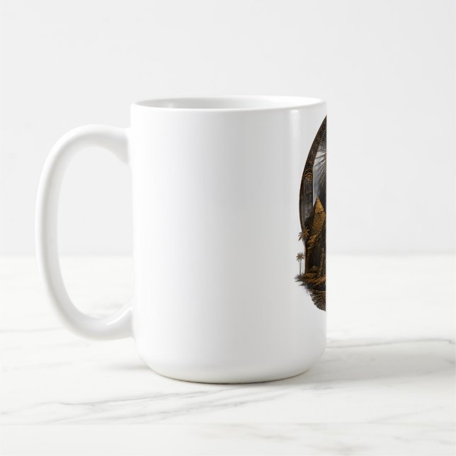 Caneca De Café Poder Silencioso | Grande Design Esfinge Egito (Esquerda)