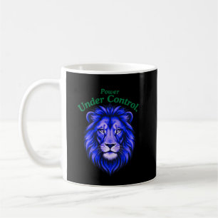 Caneca De Café Poder sob Controle Leão Cósmico Face Minimalista