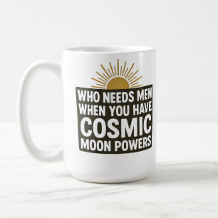 Caneca De Café Poderes Divertidos da Lua Cósmica Bruxaria Sarcást