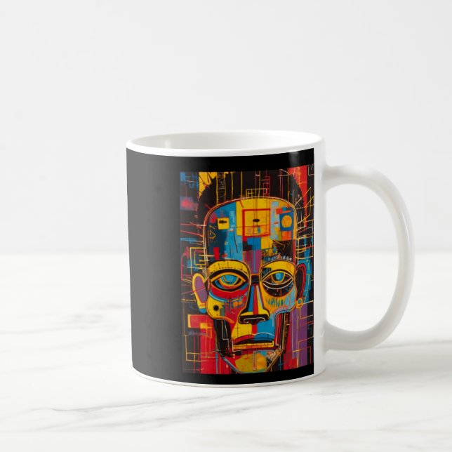 Caneca De Café Poderoso Abstrato Cultural Man Sticker (Direita)