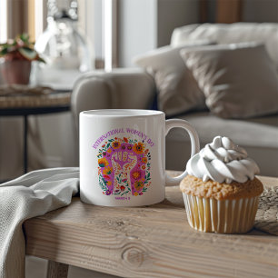 Caneca De Café Poderoso Dia Internacional da Mulher, Fumaça Flora