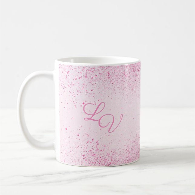 Caneca De Café Poeira brilhante cor-de-rosa (Esquerda)