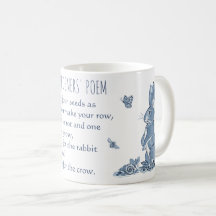 Poem Rabbit Crow Vintage, do Rustic Blue Gardener