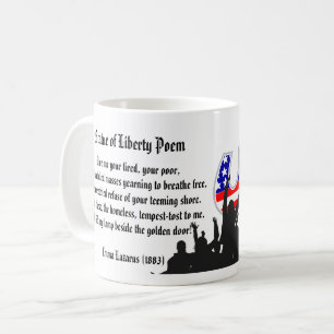Caneca De Café Poema da estátua da liberdade, uma nação dos