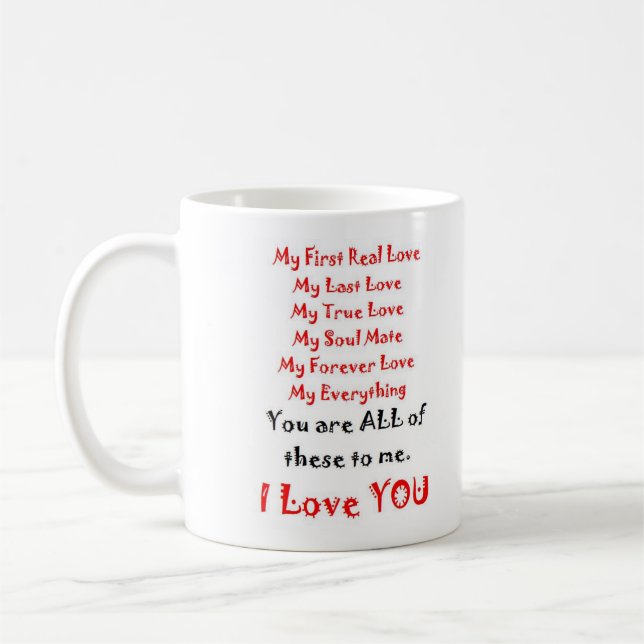 Caneca De Café Poema de Amor para sempre (Esquerda)