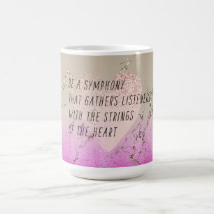 Caneca De Café Poema de Corações de Coração Rosa