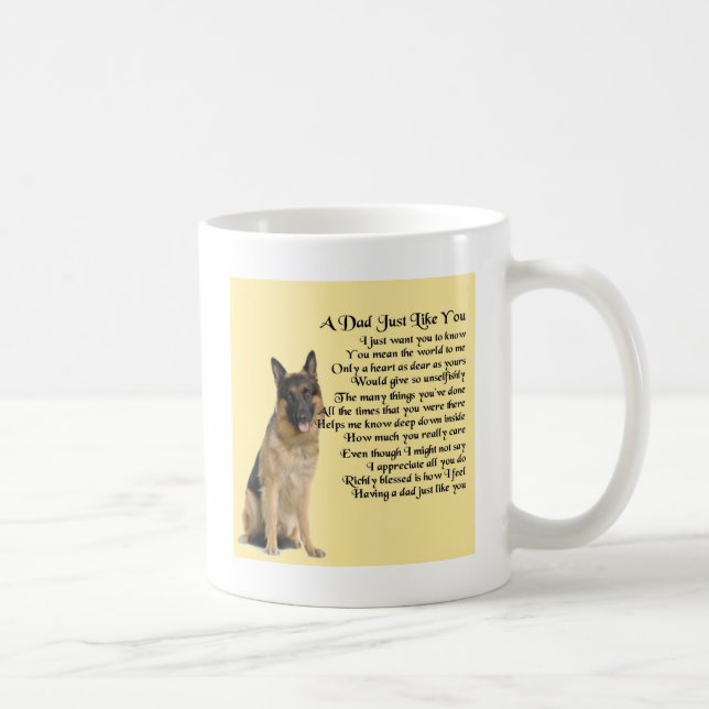 Caneca De Café Poema do pai - cão de german shepherd (Direita)