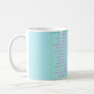Caneca De Café Poesia sobre a cor azul-céu