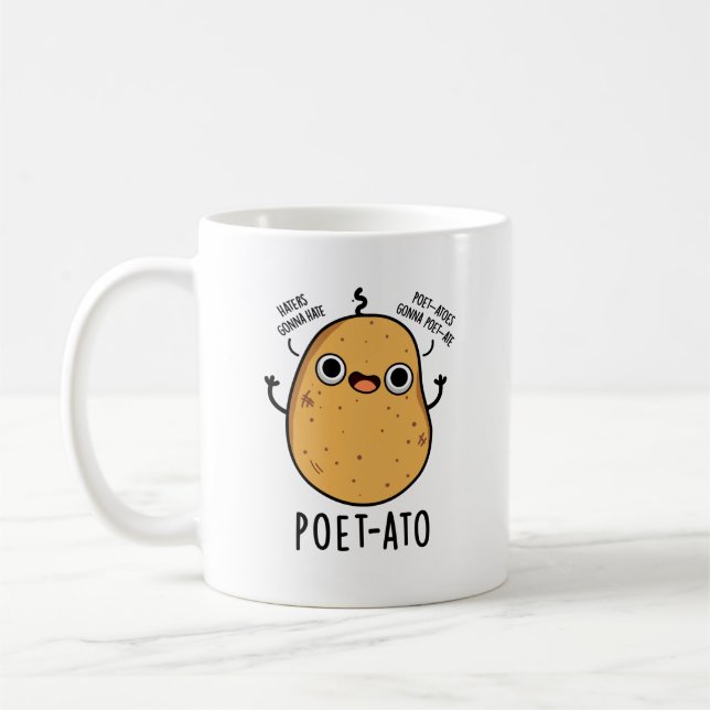 Caneca De Café Poeta Engraçado Veggie Potato Pun (Esquerda)