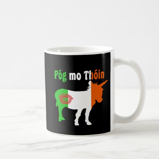 Caneca De Café Pog Mo Thoin - Humor Irlandês (Direita)