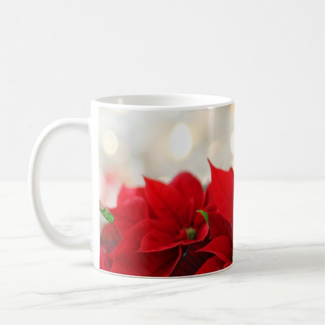 Caneca De Café Poinsettia de Natal (Esquerda)
