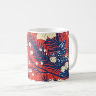 Caneca De Café Poinsettia Padrão Floral de Natal (20)