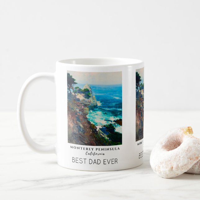 Caneca De Café Point Lobos Monterey Peninsula Melhor Pai da Calif (Com Donut)