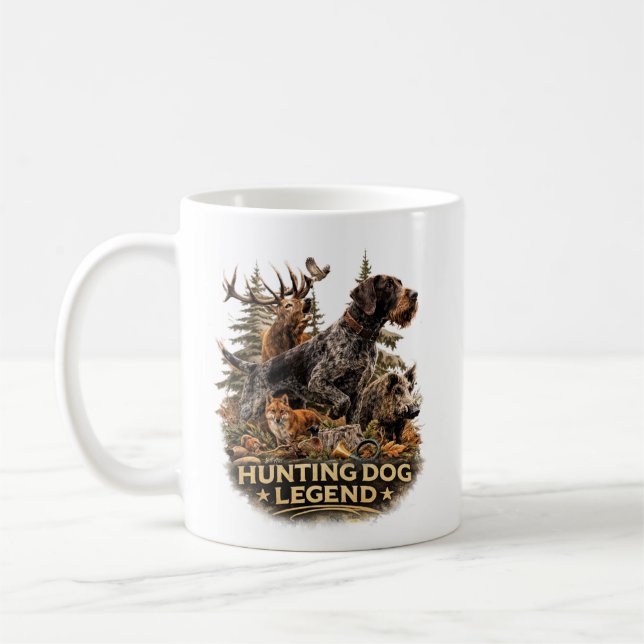 Caneca De Café Pointer Alemão de Cabelo Cabeludo (Esquerda)