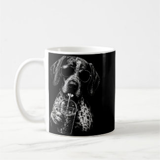 Caneca De Café Pointer Alemão de Cabelo Curto Bebendo Café Gelado