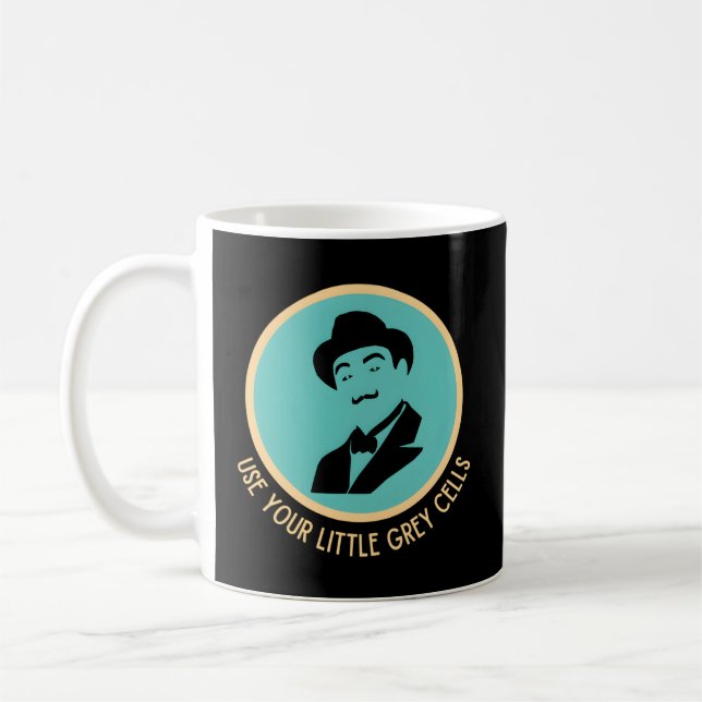 Caneca De Café Poirot Use Sua Pequena Cinza Células De bigode Azu (Esquerda)