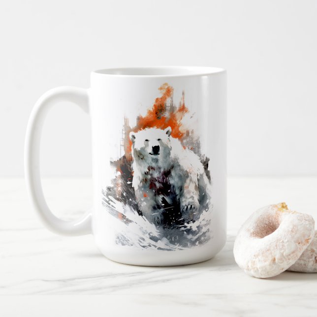 Caneca De Café Polar Bear American Wild Animal  (Com Donut)