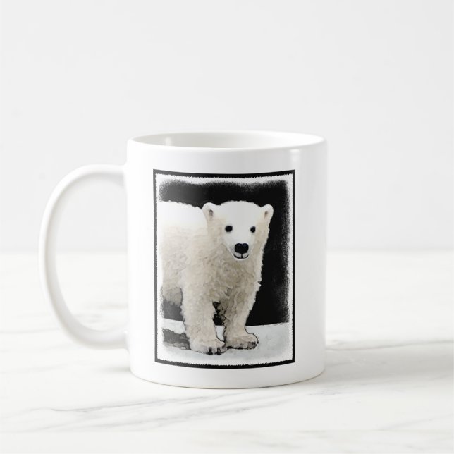 Caneca De Café Polar Bear Cub Painting - Arte Original (Esquerda)