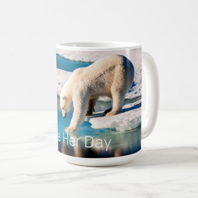 Caneca De Café Polar Bear Global Aquecimento Climático Inspirador (Frente Esquerda)