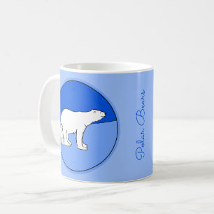 Caneca De Café Polar Bear Mãe e Pintura em Cubo - Arte Selvagem