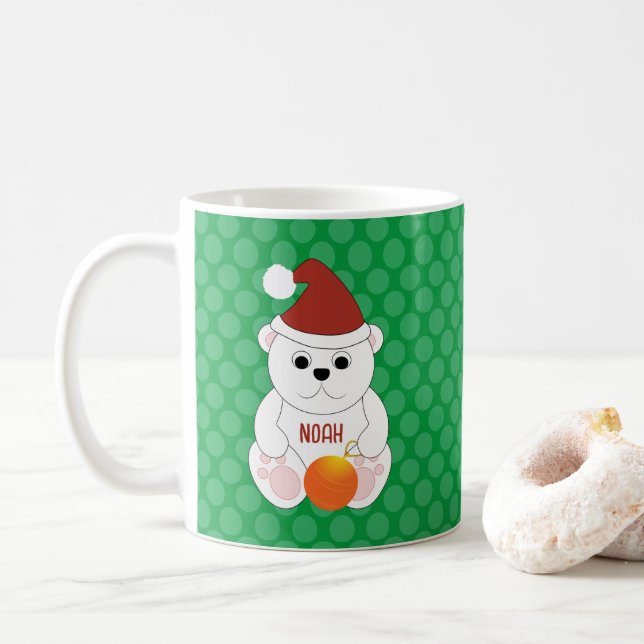 Caneca De Café Polar de Natal Santa Chapéu Personalizado (Com Donut)