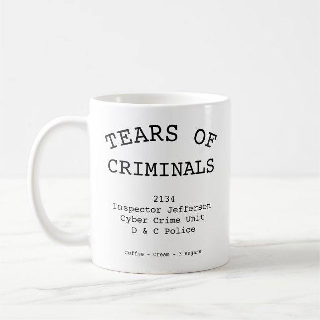 Caneca De Café Police Officer Tears Of Criminals Any Rank (Esquerda)