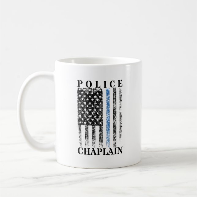 Caneca De Café Polícia Chaplain American Flag (Esquerda)