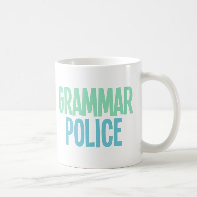 Caneca De Café Polícia da gramática (Direita)