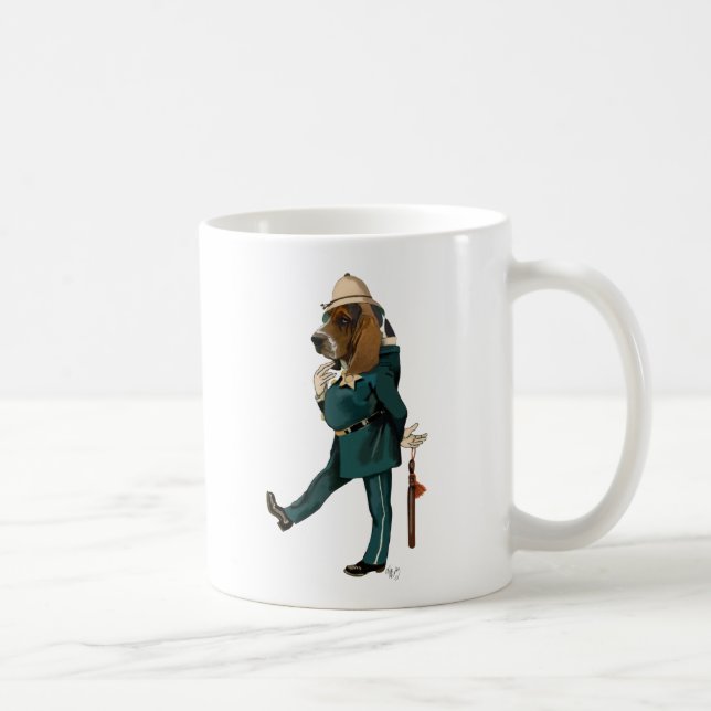 Caneca De Café Polícia de Basset Hound (Direita)