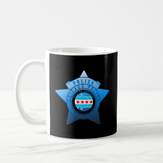 Caneca De Café Polícia De Chicago Cpd Chicago Bandeira E Crachá P (Esquerda)