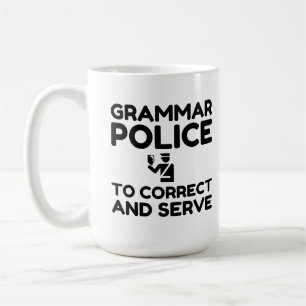 Caneca De Café Polícia De Gramática Para Corrigir E Servir De Eng