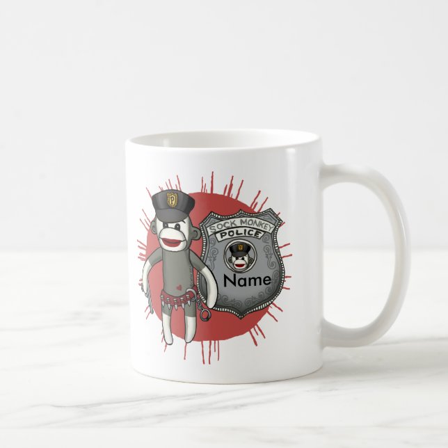 Caneca De Café Polícia de Macaco de Meia (Direita)