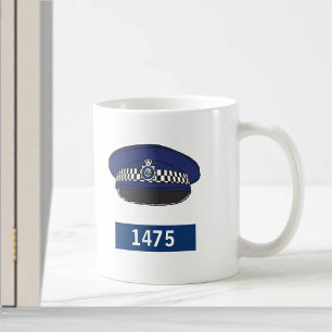 Caneca De Café Polícia do Reino Unido com Boné plano - Adiciona
