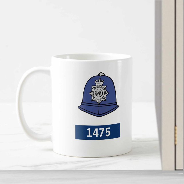 Caneca De Café Polícia do Reino Unido Constável com Capacete - Ad (Criador carregado)