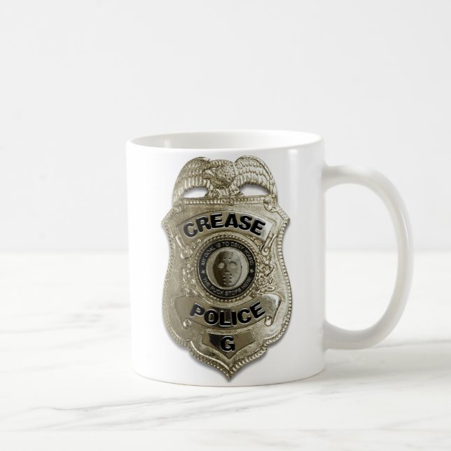 Caneca De Café Polícia do vinco (Goalie do hóquei) (Direita)