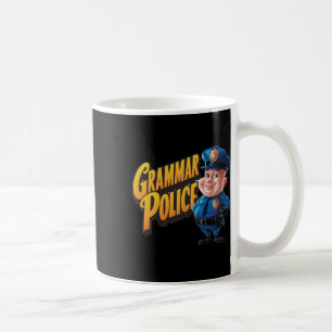 Caneca De Café Polícia Gramática. Gramática S. Lover Inglês