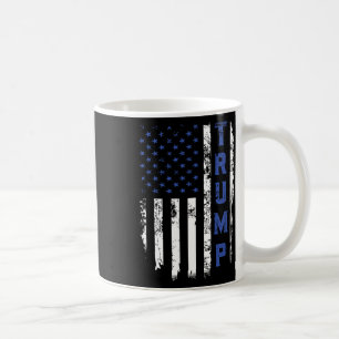 Caneca De Café Polícia Trump Linha Azul Fina Republicano Polícia