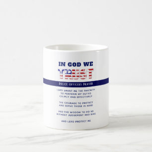 Caneca De Café Policiais dos EUA rezam Polícia azul