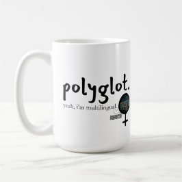 Caneca De Café Poliglot multilíngue personalizável (Mulheres na T