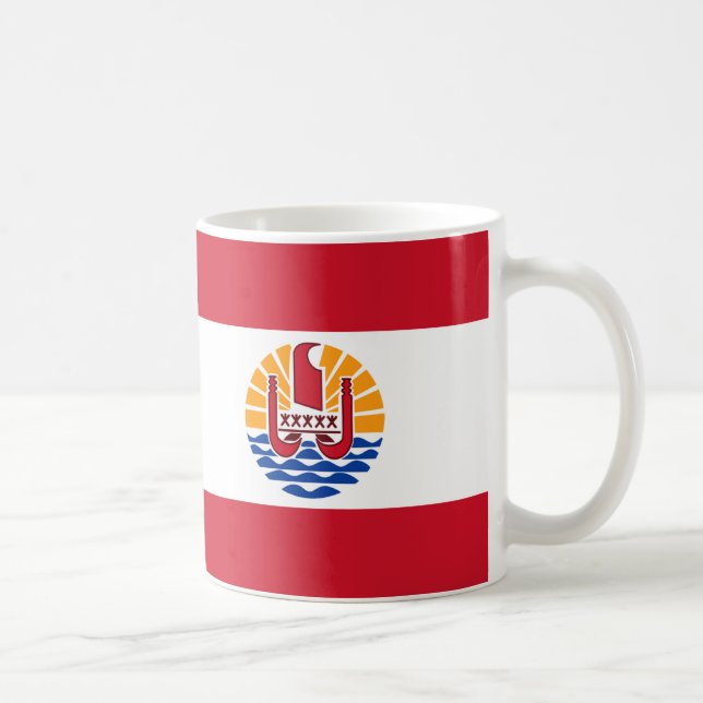 Caneca De Café Polinésia Francesa Bandeira Cerâmica Café Mug (Direita)