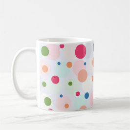 Caneca De Café Polkadot Colorido Exótico