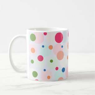 Caneca De Café Polkadot Colorido Exótico