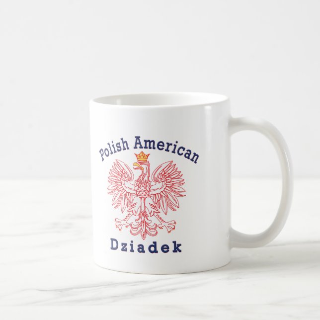 Caneca De Café Polonês Americano Dziadek (Direita)