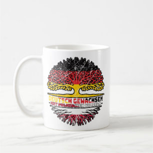 Caneca De Café Polónia Polonês Alemão Alemanha Árvore Raiz