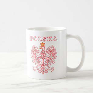 Caneca De Café Polska Com Águia Polonesa Vermelha