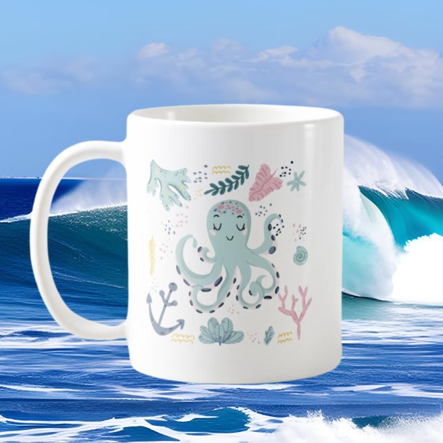 Caneca De Café polvo de praia bonitinho adiciona monograma (Criador carregado)