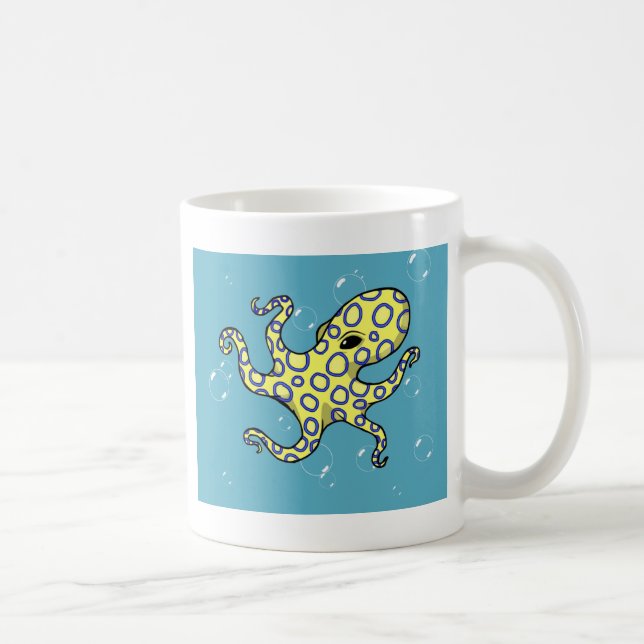 Caneca De Café Polvo rodeado azul (Direita)