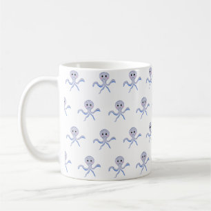 Caneca De Café Polvo sob o padrão infantil marinho