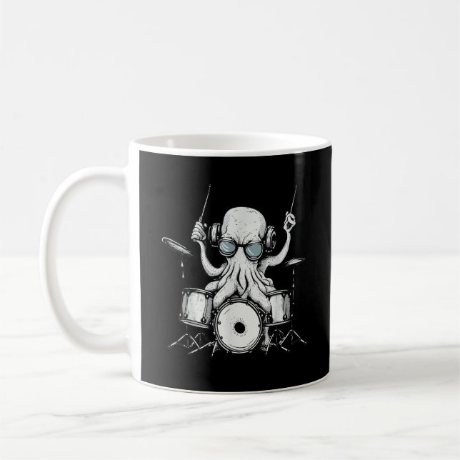 Caneca De Café Polvo Tocando Tambores Toca Tambor Bateria Banda (Esquerda)