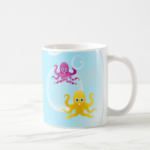 Caneca De Café Polvos engraçados jogando voleibol